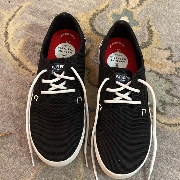 Sperry Black “Bodie” lace-up boys canvas boat shoes Size 5 big boys - Picture 4 of 5